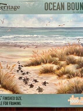 Heritage “Ocean Bound” Beach Puzzle by Lisa Sparling- Suitable for framing, 1000